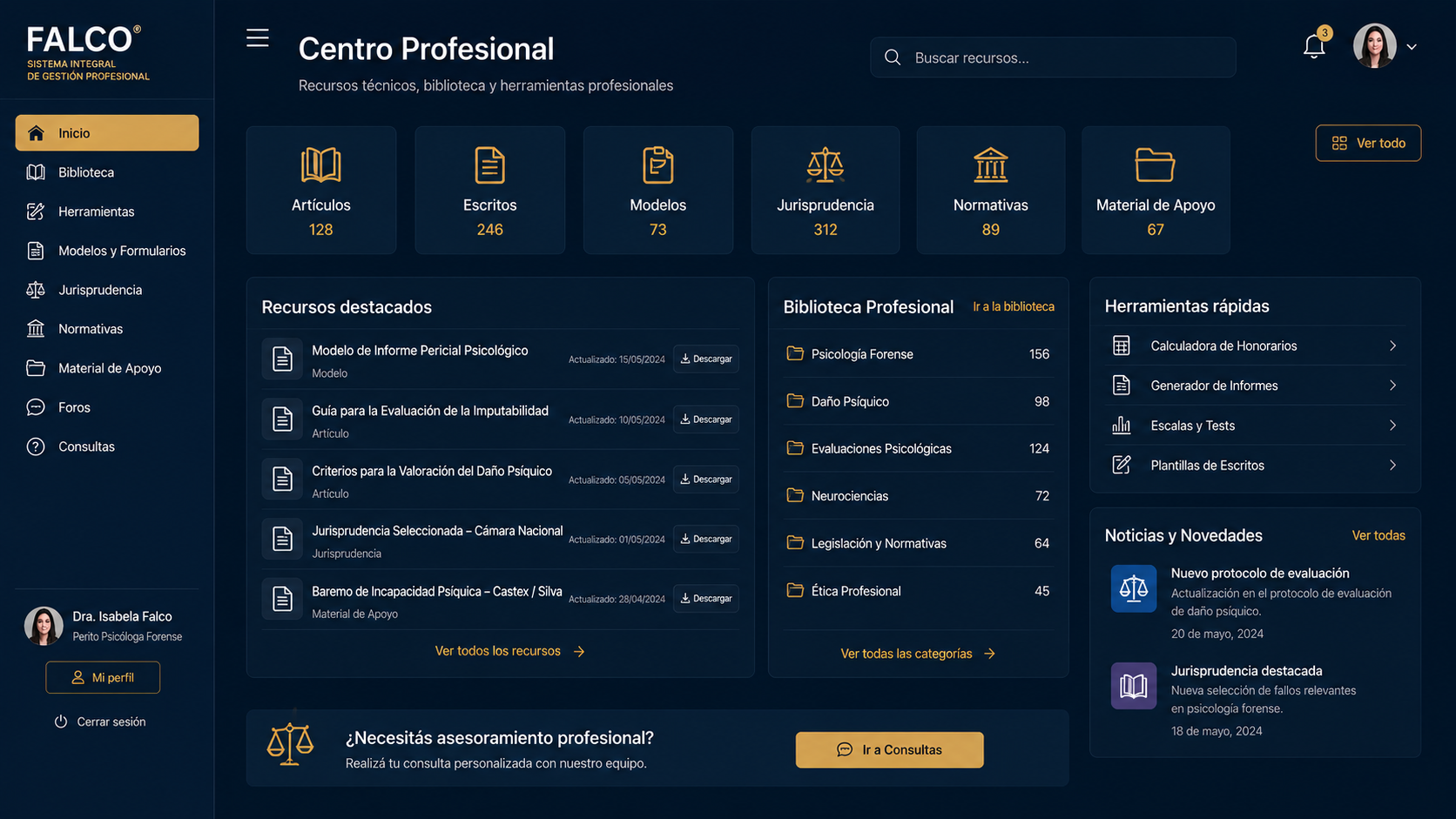Vista del Centro Profesional FALCO
